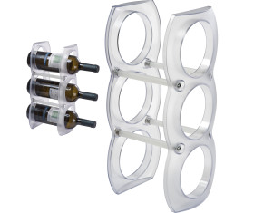 Plastic wine rack for three bottles