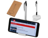 Mobile phone holder with magnetic function, includes metal ballpen