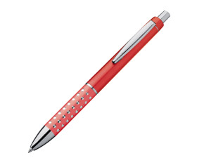 Plastic ball pen with sparkling dot grip zone