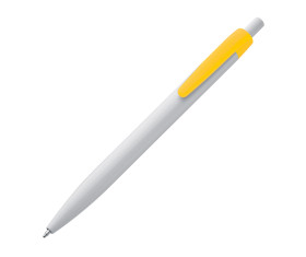 Stylo bille plastique blanc avec clip de couleur